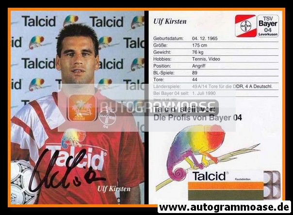 Autogramm Fussball | Bayer Leverkusen | 1993 | Ulf KIRSTEN