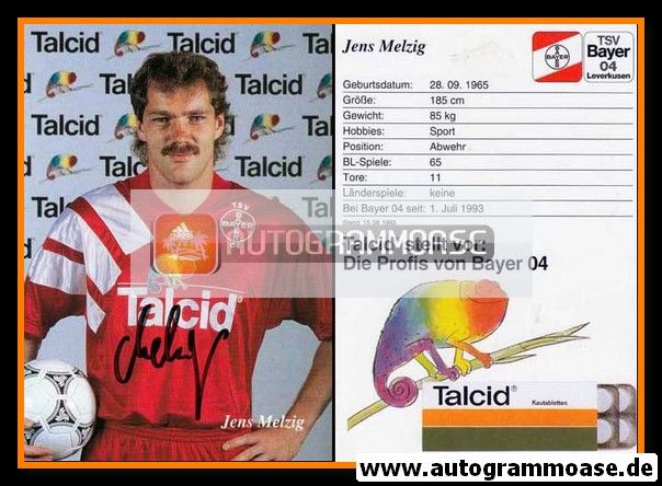 Autogramm Fussball | Bayer Leverkusen | 1993 | Jens MELZIG