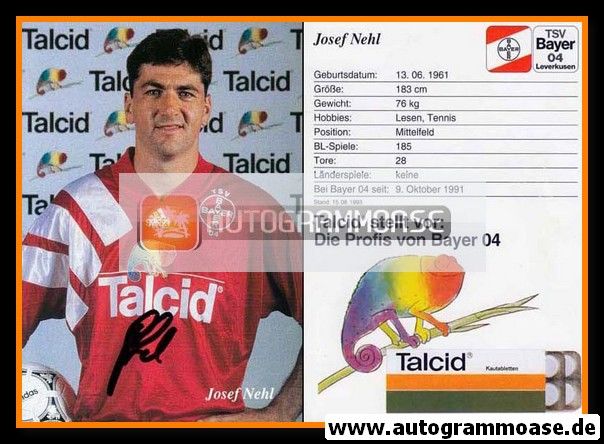Autogramm Fussball | Bayer Leverkusen | 1993 | Josef NEHL
