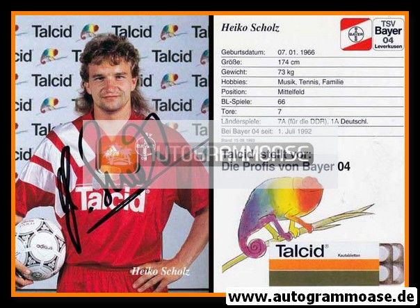 Autogramm Fussball | Bayer Leverkusen | 1993 | Heiko SCHOLZ