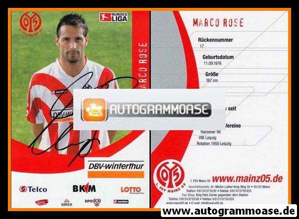 Autogramm Fussball | FSV Mainz 05 | 2006 | Marco ROSE