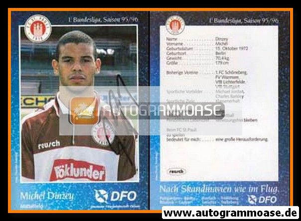 Autogramm Fussball | FC St. Pauli | 1995 | Michel DINZEY