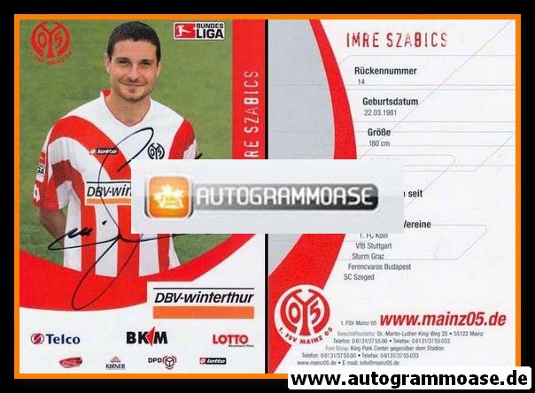 Autogramm Fussball | FSV Mainz 05 | 2006 | Imre SZABICS