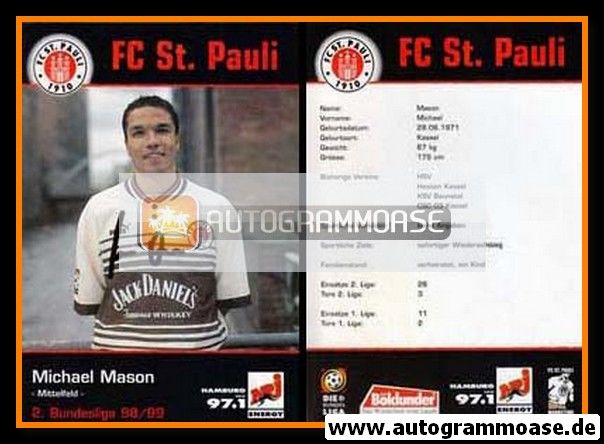 Autogramm Fussball | FC St. Pauli | 1998 | Michael MASON