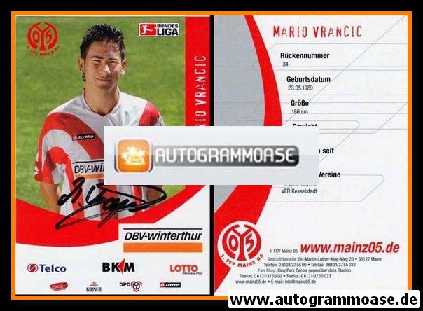 Autogramm Fussball | FSV Mainz 05 | 2006 | Mario VRANCIC