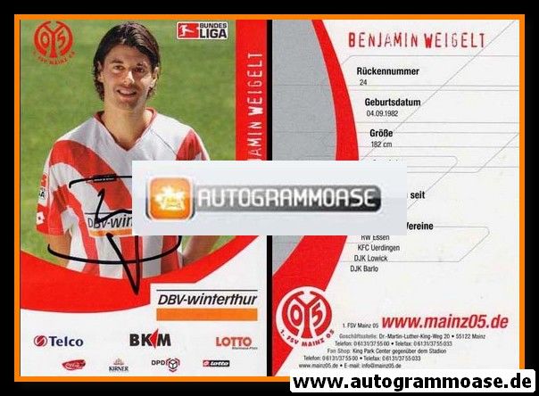 Autogramm Fussball | FSV Mainz 05 | 2006 | Benjamin WEIGELT