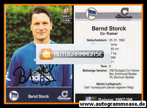 Autogramm Fussball | Hertha BSC Berlin | 1997 | Bernd STORCK