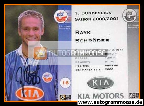 Autogramm Fussball | Hansa Rostock | 2000 | Rayk SCHRÖDER