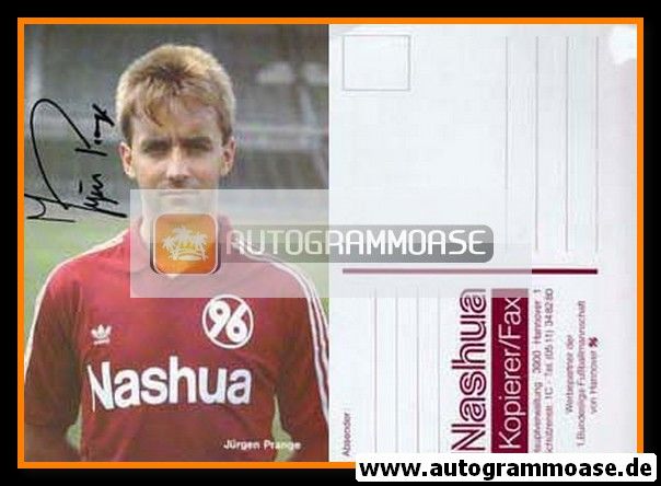 Autogramm Fussball | Hannover 96 | 1988 Druck | Jürgen PRANGE