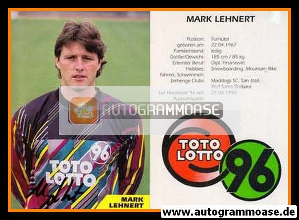 Autogramm Fussball | Hannover 96 | 1993 | Mark LEHNERT