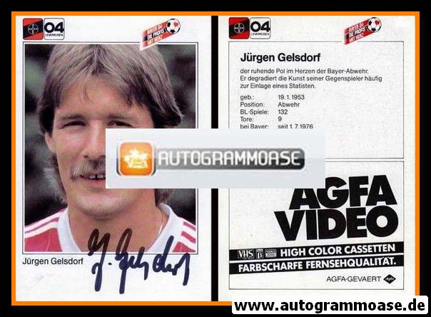 Autogramm Fussball | Bayer Leverkusen | 1983 | J&uuml;rgen GELSDORF