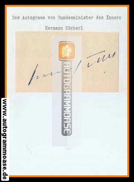 Autograph Politik | CSU | Hermann HÖCHERL