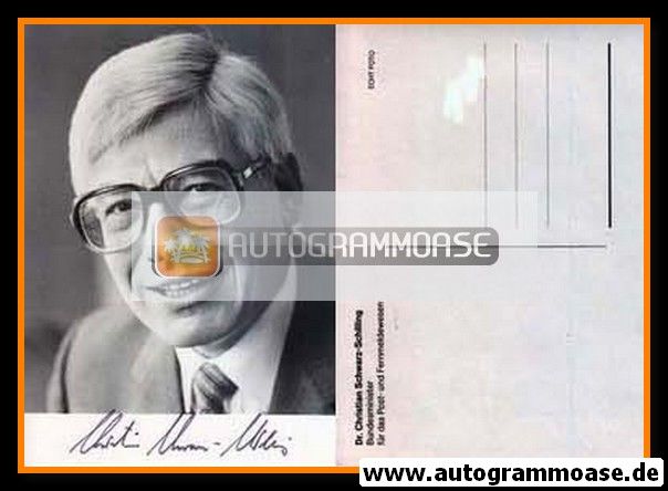 Autogramm Politik | CDU | Christian SCHWARZ-SCHILLING | 1970er (Portrait SW)