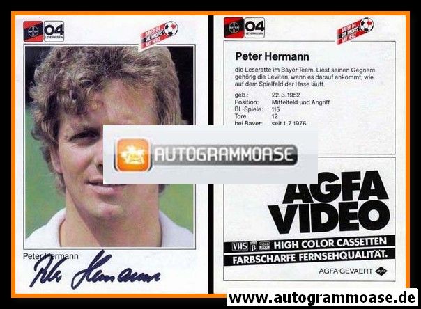 Autogramm Fussball | Bayer Leverkusen | 1983 | Peter HERMANN