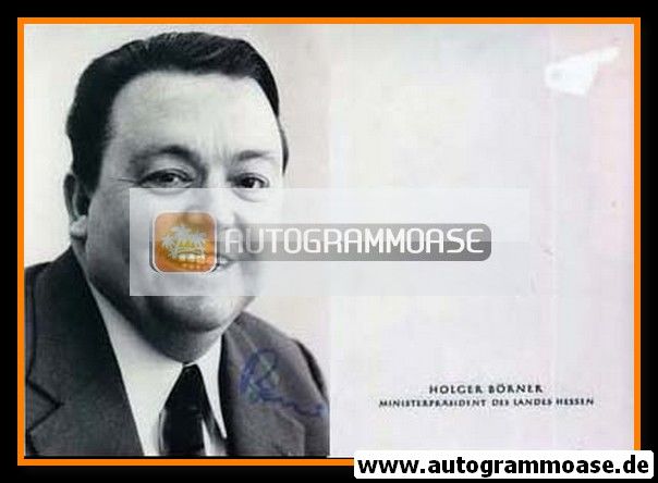 Autogramm Politik | SPD | Holger BÖRNER | 1970er (Portrait SW) 1