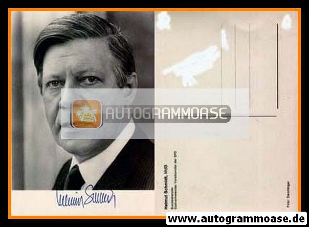 Autogramm Politik | SPD | Helmut SCHMIDT | 1970er Druck (Portrait SW)