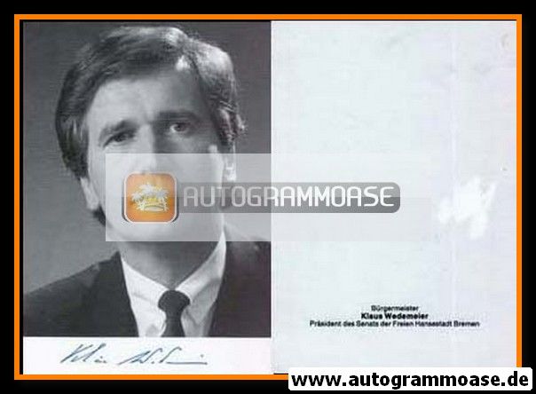 Autogramm Politik | SPD | Klaus WEDEMEIER | 1980er (Portrait SW) OB Bremen