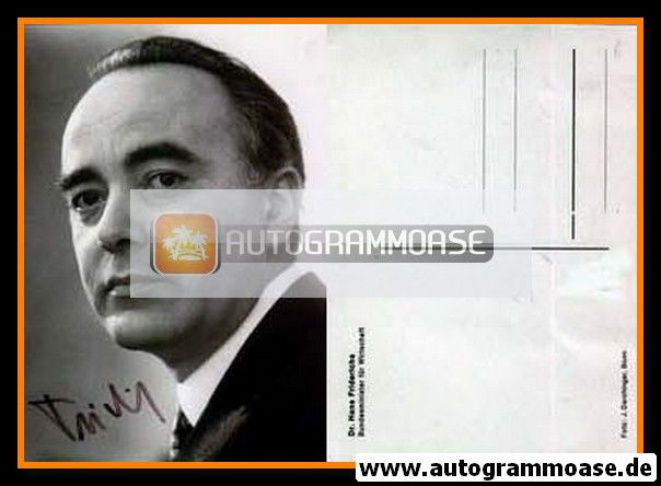 Autogramm Politik | FDP | Hans FRIDERICHS | 1970er (Portrait SW)