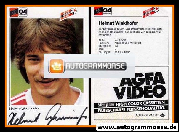 Autogramm Fussball | Bayer Leverkusen | 1983 | Helmut WINKLHOFER