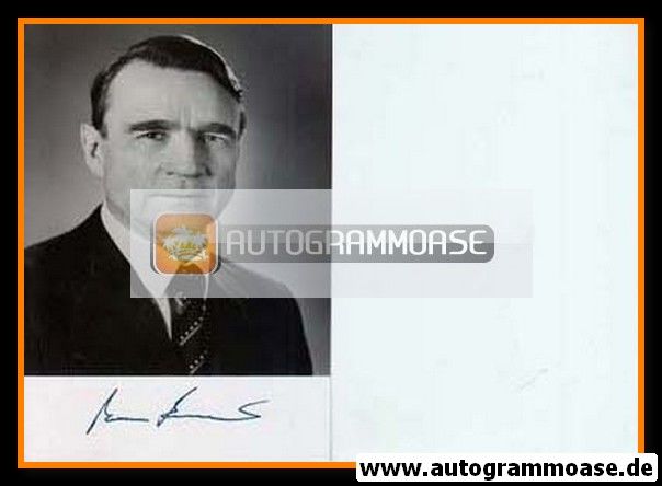 Autogramm Politik | Finnland | Mauno KOIVISTO | Staatspräsident 1982-1994 | 1990er Foto Druck (Portrait SW)