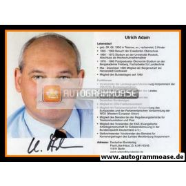 Autogramm Politik | CDU | Ulrich ADAM | 2000er (Lebenslauf)
