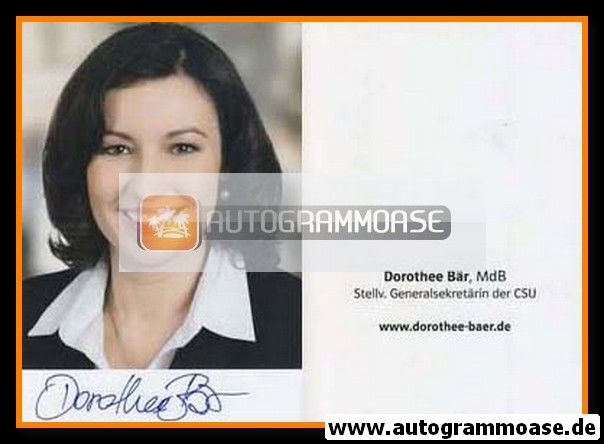 Autogramm Politik | CSU | Dorothee BÄR | 2000er (Portrait Color)