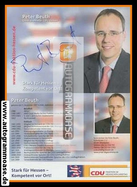 Autogramm Politik | CDU | Peter BEUTH | 2000er ("Stark Für Hessen")