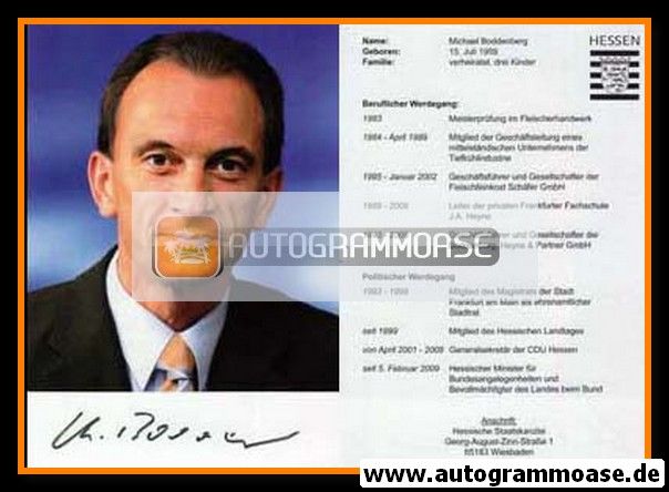 Autogramm Politik | CDU | Michael BODDENBERG | 2000er (Lebenslauf)