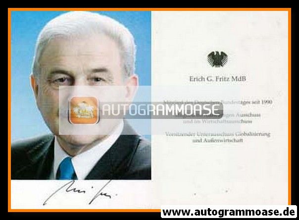 Autogramm Politik | CDU | Erich FRITZ | 2000er (Portrait Color)