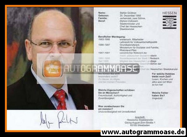 Autogramm Politik | CDU | Stefan GRÜTTNER | 2000er (Lebenslauf) 2