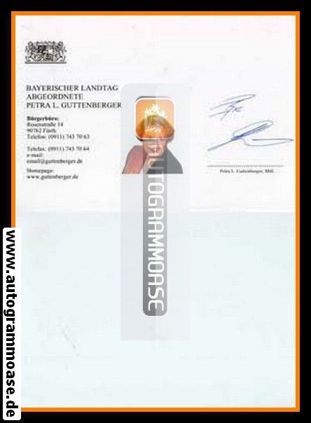 Autogramm Politik | CSU | Petra GUTTENBERGER | 2000er (Portrait Color)