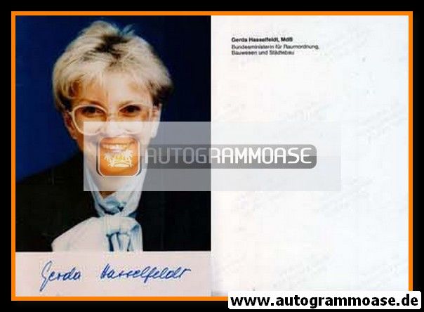 Autogramm Politik | CSU | Gerda HASSELFELDT | 1990er Foto (Portrait Color)