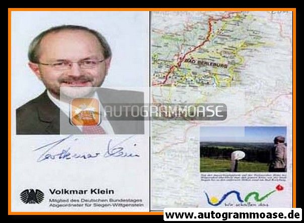 Autogramm Politik | CDU | Volkmar KLEIN | 2000er (Klappkarte)