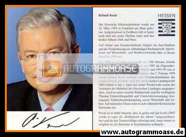 Autogramm Politik | CDU | Roland KOCH | 2000er (Portrait Color)