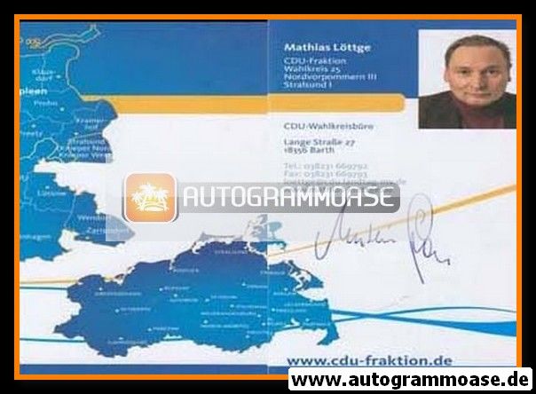 Autogramm Politik | CDU | Mathias LÖTTGE | 2000er (Klappkarte)