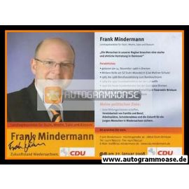 Autogramm Politik | CDU | Frank MINDERMANN | 2008 (Landtagswahl)