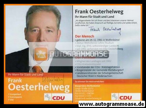 Autogramm Politik | CDU | Frank OESTERHELWEG | 2000er (Portrait Color)