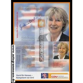 Autogramm Politik | CDU | Gudrun OSTERBURG | 2000er ("Stark Für Hessen")