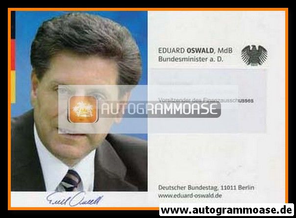 Autogramm Politik | CSU | Eduard OSWALD | 2000er (Portrait Color) 2