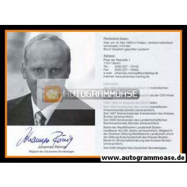 Autogramm Politik | CDU | Johannes RÖRING | 2000er (Portrait SW) Lebenslauf