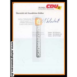 Autogramm Politik | CDU | Volker SCHEBESTA | Visitenkarte