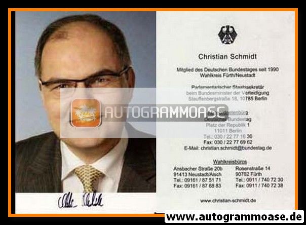 Autogramm Politik | CSU | Christian SCHMIDT | 2000er (Portrait Color)