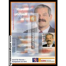 Autogramm Politik | CDU | Günter SCHORK | 2000er (Lebenslauf)