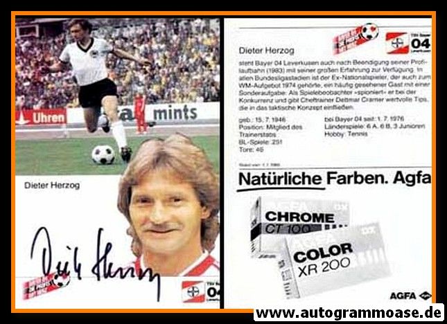 Autogramm Fussball | Bayer Leverkusen | 1984 | Dieter HERZOG