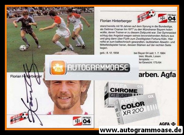 Autogramm Fussball | Bayer Leverkusen | 1984 | Florian HINTERBERGER