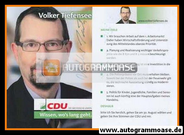 Autogramm Politik | CDU | Volker TIEFENSEE | 2009 (Landtagswahl)