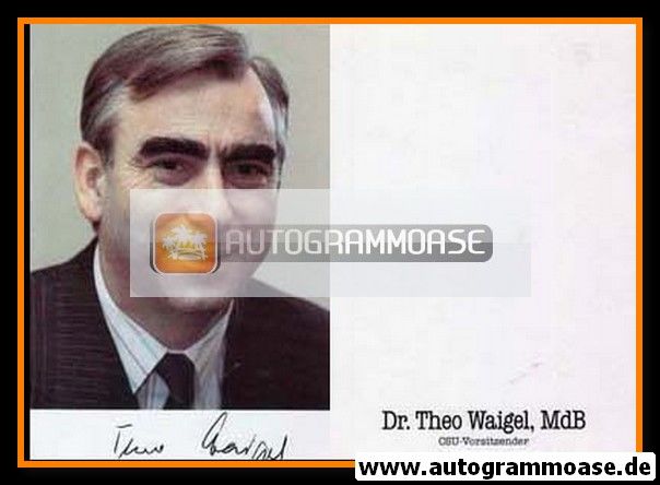 Autogramm Politik | CSU | Theo WAIGEL | 1990er (Portrait Color) 2