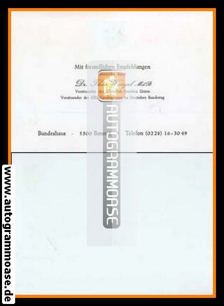 Autogramm Politik | CSU | Theo WAIGEL | 1990er (Visitenkarte)