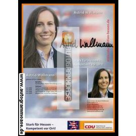 Autogramm Politik | CDU | Astrid WALLMANN | 2010er (Portrait Color) Lebenslauf