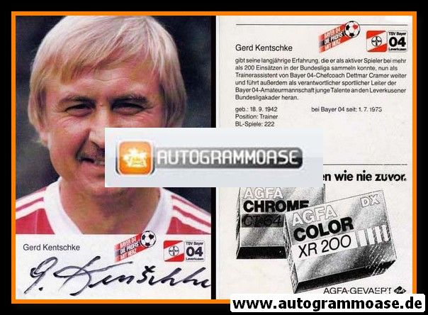 Autogramm Fussball | Bayer Leverkusen | 1984 | Gerd KENTSCHKE (Portrait)